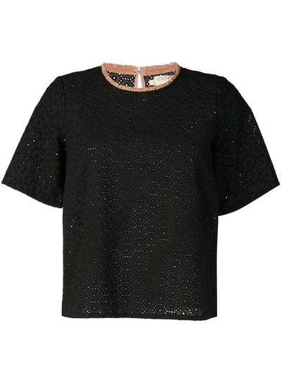 Cotélac Lace Blouse In Black