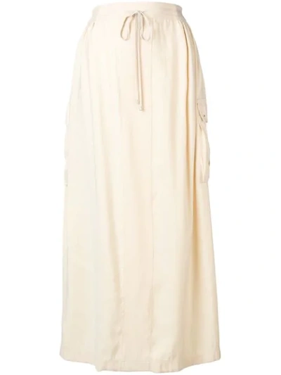 Lorena Antoniazzi Drawstring Maxi Skirt In Neutrals