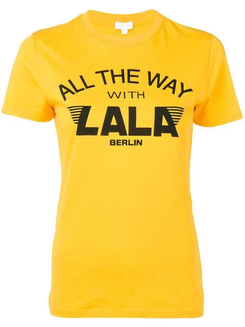 Lala Berlin Logo Print T-shirt - Yellow | ModeSens