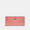 Coach Skinny Wallet - Women's In Bright Coral/silver