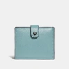 Coach Small Trifold Wallet In Light Teal/pewter