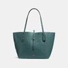 Coach Market Tote In Dark Turquoise/gunmetal