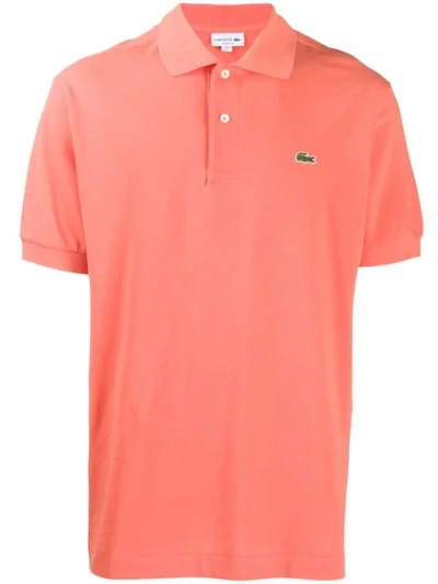 Lacoste Embroidered Logo Polo Shirt In Orange