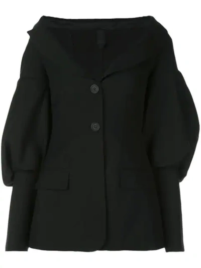 Vera Wang Puff Sleeve Jacket In Black