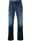Emporio Armani Stonewashed Regular Fit Jeans - Blue