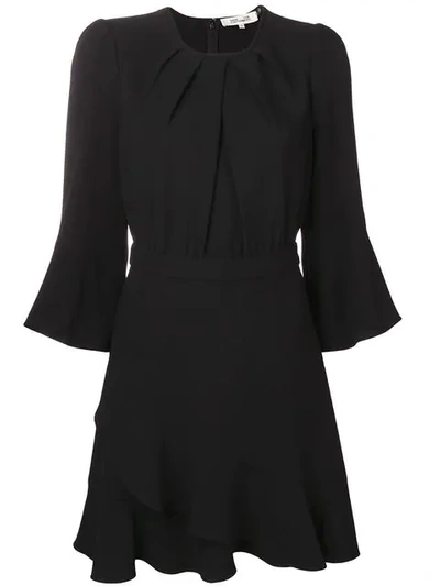 Diane Von Furstenberg Flared Cuff Dress In Black