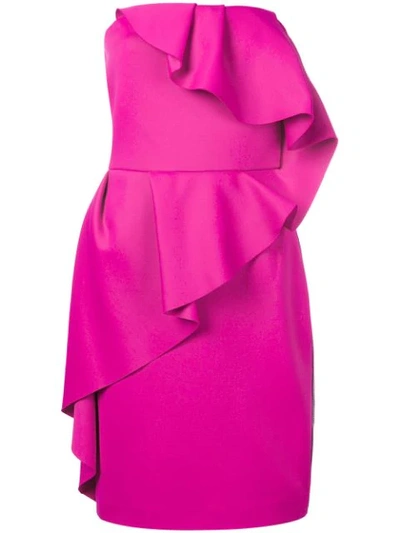 Lanvin Bustier-kleid Mit Volants In Pink