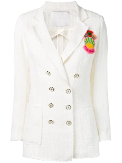 Giada Benincasa Embroidered Fitted Blazer In White