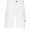C.p. Company Logo-patch Cargo Shorts In White