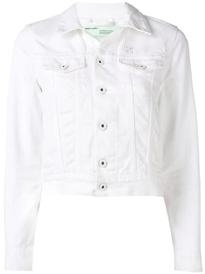 Off-white Cropped Denim Jacket In White