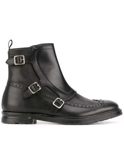 Alexander Mcqueen Buckle Monk-strap Boot In Black