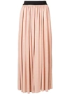 Msgm Pleated Maxi Skirt In Neutrals