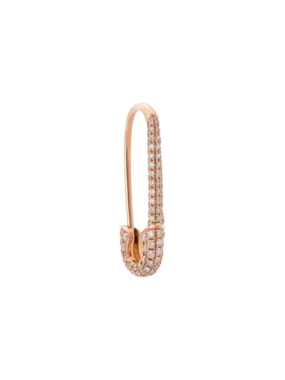 Anita Ko 18kt Rose Gold Safety Pin Diamond Earring In Pink