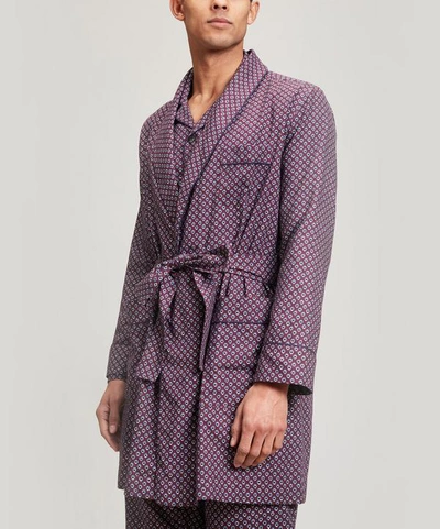 Liberty London Juno Brushed Cotton Long Robe In Red