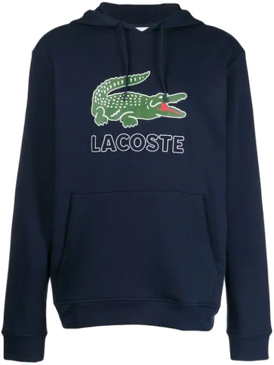 Lacoste Printed Logo Sweatshirt In Blue