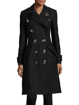 Burberry Wool-blend Belt Coat In Black | ModeSens
