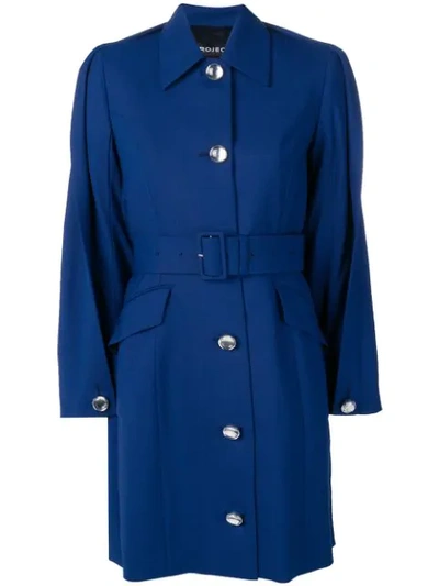 Y/project Folded Detail Trench Coat In Blue