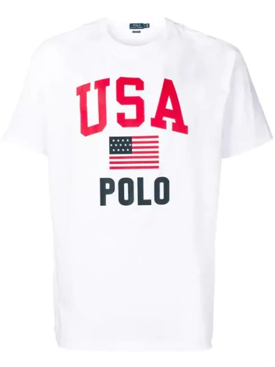 Polo Ralph Lauren Logo Print T-shirt In White