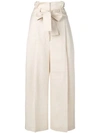 Stella Mccartney Paperbag Cropped Trousers - Neutrals