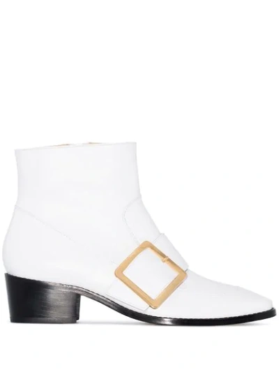 Roker Whickham 35 Buckled Ankle Boots In White
