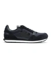 Emporio Armani Side Logo Detail Sneakers In Blue