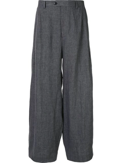 Sartorial Monk Wide Leg Trousers In Grey