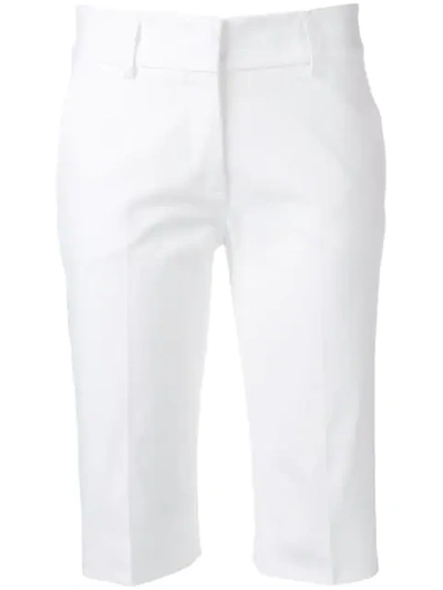Piazza Sempione Bistretch Cotton Gabardine Shorts In White