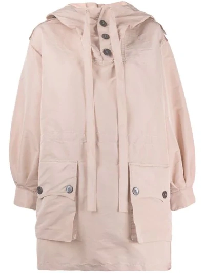N°21 Button Hooded Jacket In Pink