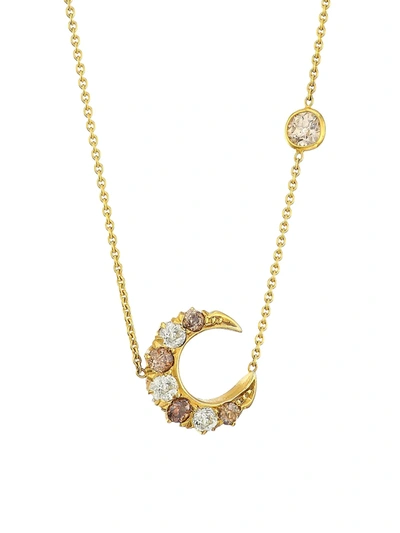 Renee Lewis 18k Yellow Gold & Diamond Crescent Necklace
