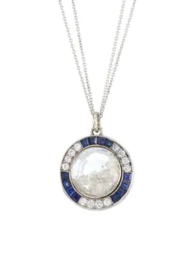 Renee Lewis 18k White Gold, Platinum, Diamond & Sapphire Shake Necklace
