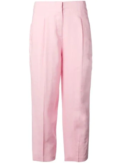Michael Michael Kors Cropped Tailored Trousers In Pink