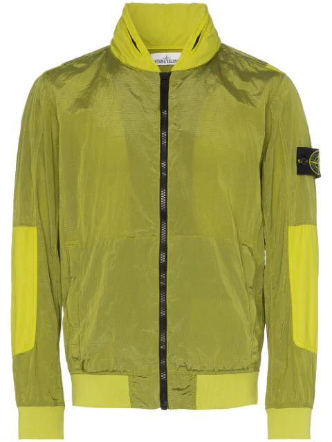 Stone Island Zipped Bomber Jacket In Green Modesens