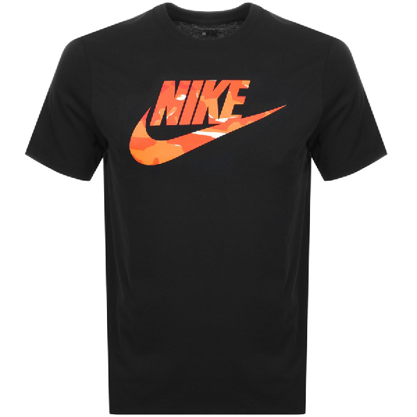 Nike Crew Neck Camo Logo T Shirt Black | ModeSens