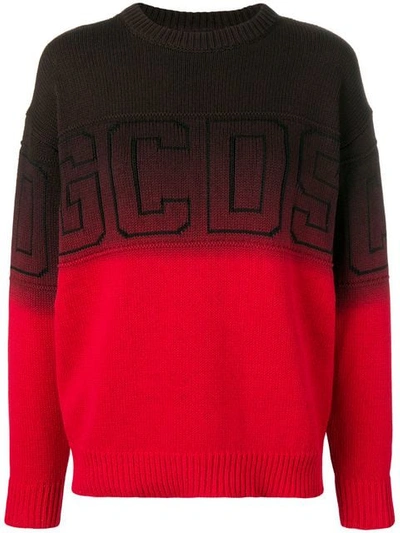 Gcds Colour Block Knit Sweater - Red