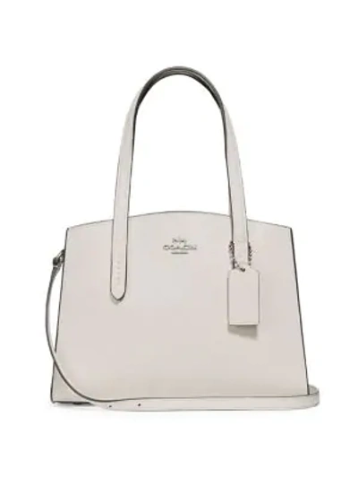 Coach Charlie Leather Carryall In Chalk