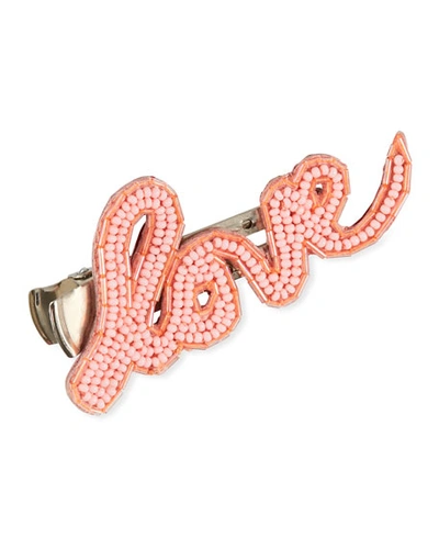 Mignonne Gavigan Love Beaded Hair Clip In Light Pink