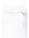 Gcds Crop-top With Front Zip - White