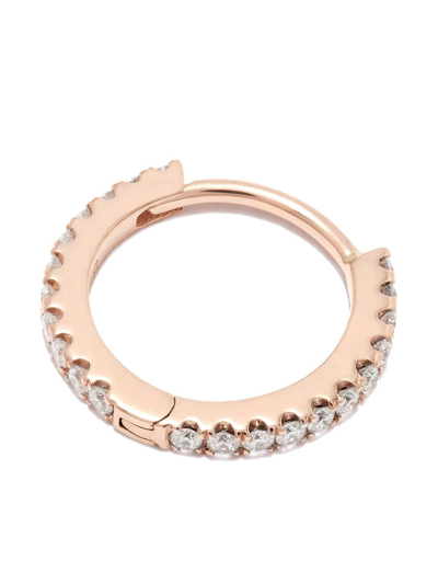 Maria Tash 18kt Rose Gold Eternity Diamond Single Hoop Earring In Pink