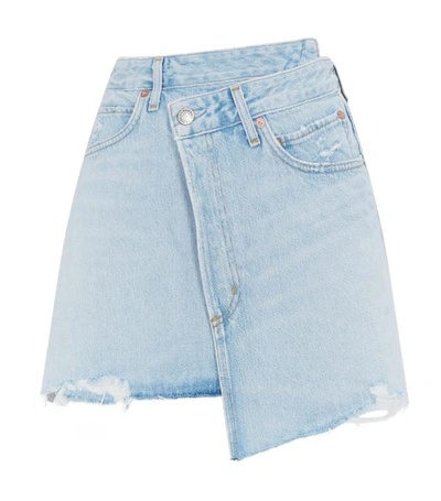 Agolde Criss Cross Denim Mini Skirt