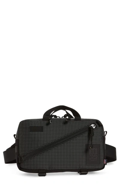 Topo Designs Quick Pack Convertible Nylon Bag In Black/white