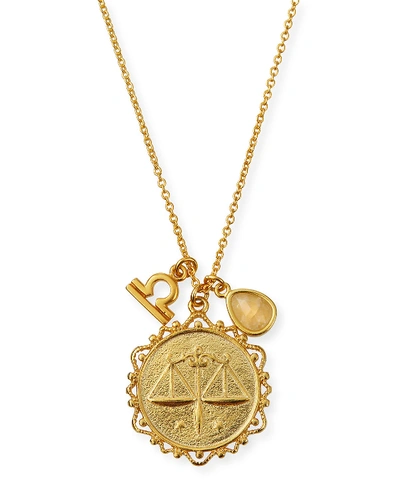 Tai Zodiac Charm Necklace W/ Moonstone In Gemini