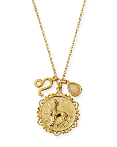 Tai Zodiac Charm Necklace W/ Moonstone In Virgo
