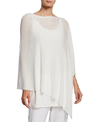 Eileen Fisher Organic Linen Crepe Poncho In Ivory