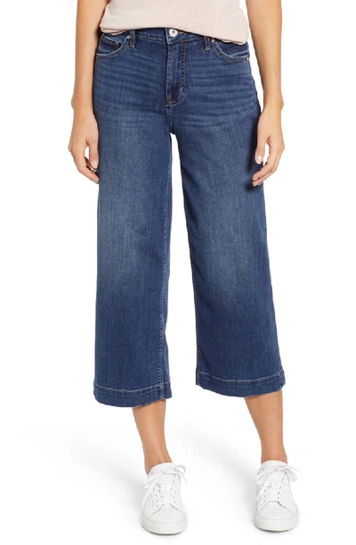 Jag Jeans Lydia High-rise Crop Wide-leg Jeans In Brilliant Blue