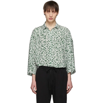 Haider Ackermann Graphic-print Relaxed-fit Rayon And Silk-blend Shirt In Green