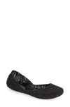 Melissa 'campana Papel Vii' Jelly Flat In Black Glitter