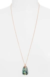 Kendra Scott Maeve Long Stone Pendant Necklace In Rose Gold/ Abalone Shell
