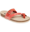 Mephisto Nalia Slide Sandal In Coral Patent Leather