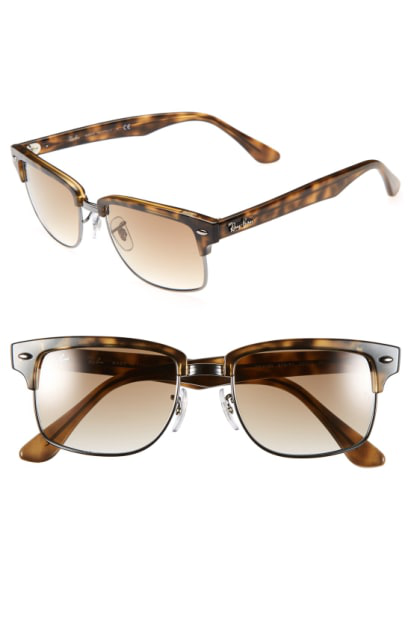 Ray Ban Clubmaster Square 52mm Sunglasses Havana Modesens