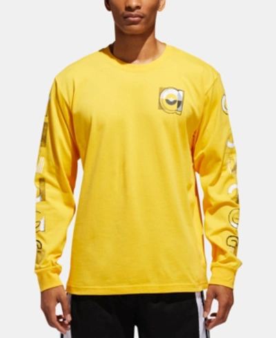Adidas Originals Long Sleeve Graphic T-shirt In Gold/black